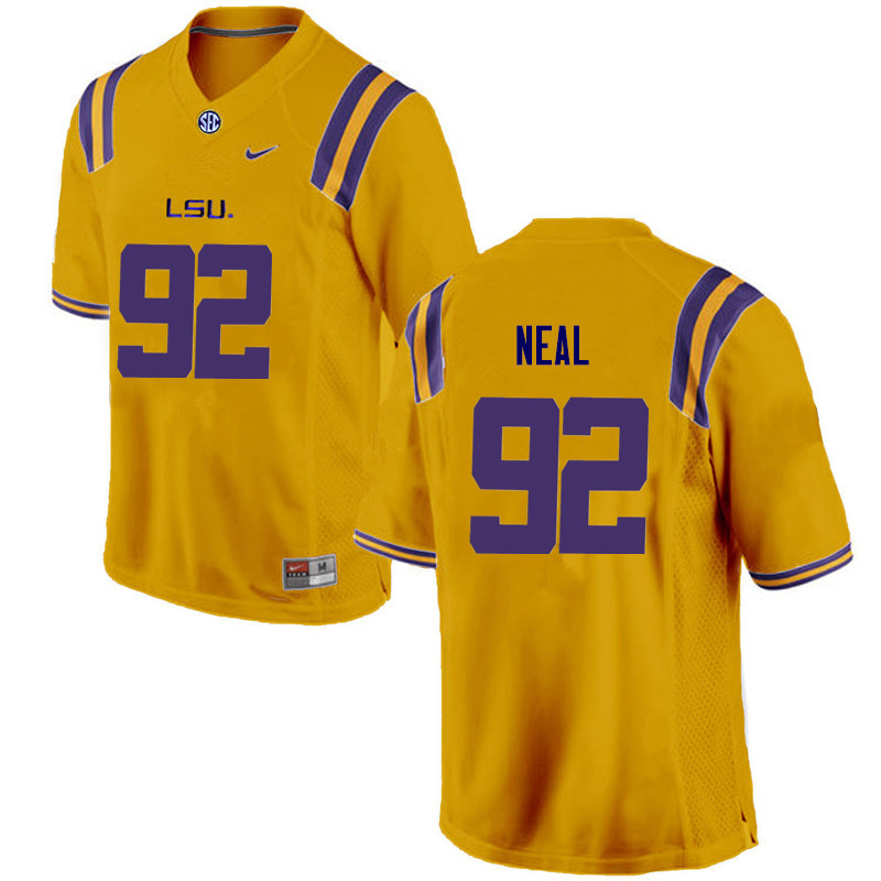 Men LSU Tigers #92 Lewis Neal College Football Jerseys Game-Gold